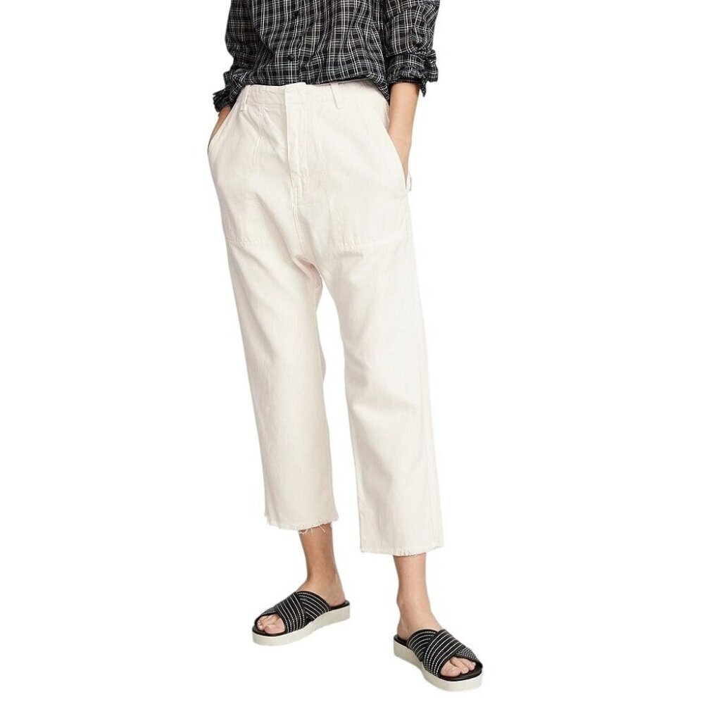 Nili Lotan Luna Pants, Size 4, Eggshell-white, Cotton/Linen, NWT $355